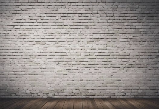 White painted damaged rustic brick wall texture banner panorama