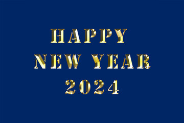 year 2024 golden new year, snowflakes with brilliant prospects with golden inscription, an electrifying Illustration of 2024