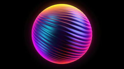 Gradient Neon Sphere Wallpaper