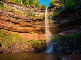 Kaaterskill Falls with rainbow