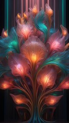 Fototapeta premium fractal background with space