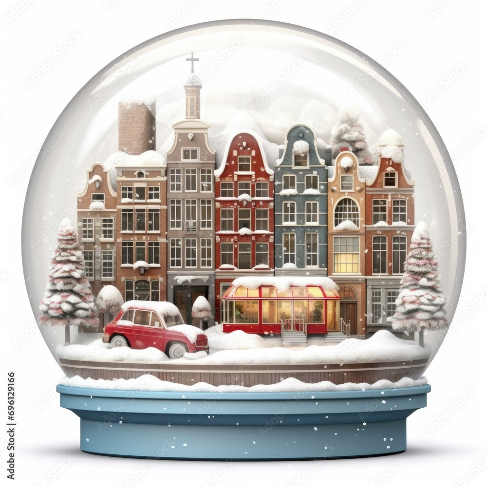 Canvas Prints A snow globe with a city in it. Generative AI.