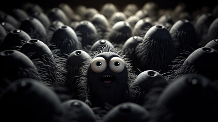 Obraz premium Animated character 3D image of jump monster hot