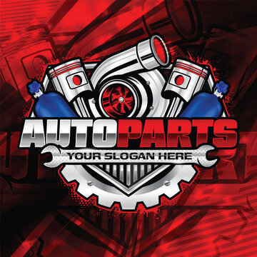 Auto parts car service logo template. Perfect logo for automobile parts shops and any other car related businesses.