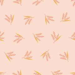 Wheat seamless pattern. Suitable for backgrounds, wallpapers, fabrics, textiles, wrapping papers, printed materials, and many more. Editable vector.