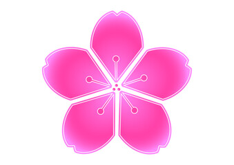 ピンク色の桜の花びらのアイコン素材