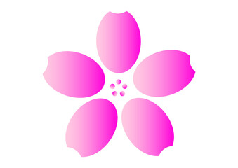 ピンク色のシンプルな桜の花のイラスト

