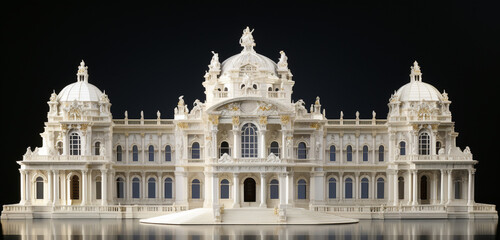 Obraz premium An opera house with an intricate 3D baroque style front elevation in white marble