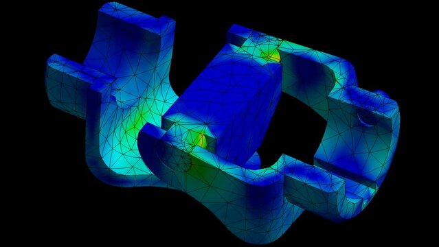 Mechanic simulation engineering - Displacement and stress finite element analysis