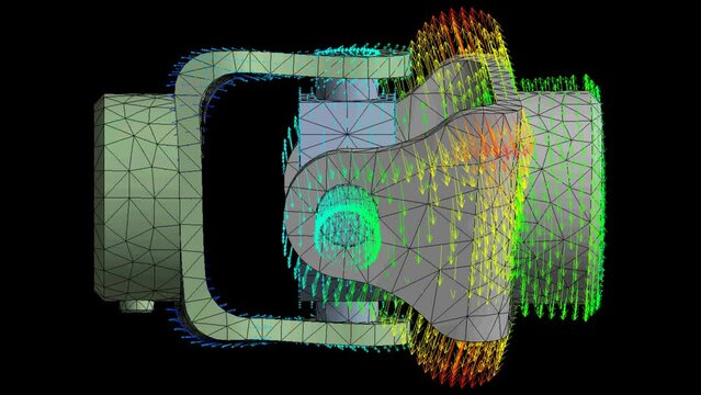 Mechanic simulation engineering - Displacement and stress finite element analysis