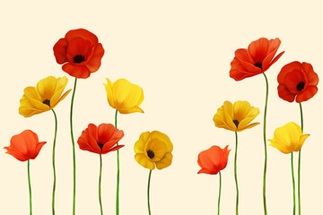 Fototapeta premium Poppy Flower Drawing