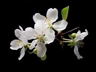 Fototapeta na wymiar Apple flower in studio background, single apple flower, Beautiful flower, ai generated image