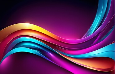 Wallpaper abstract background with multicolored wavy lines, 3d rendering