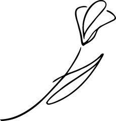 Flower outline sketch logo vector illustration. Simple Flower hand drawing stylized design element