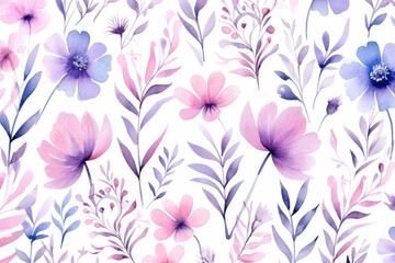 Fototapeta na wymiar Spring texture watercolor seamless blossom summer wallpaper nature background floral design flower pattern