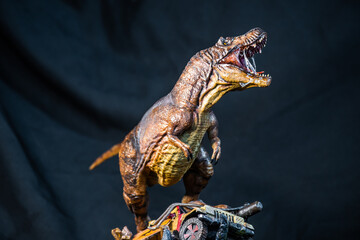 Trex Tyrannosaurus  dinosaur in the dark