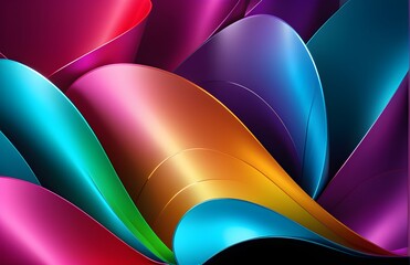 Wallpaper abstract background with multicolored wavy lines, 3d rendering