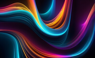 Wallpaper abstract background with multicolored wavy smoke, 3d rendering.
