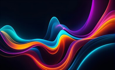 Wallpaper abstract background with multicolored wavy smoke, 3d rendering.