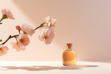 Obraz na płótnie Canvas Mockup of perfume bottle, fashion cosmetic, Stylish Perfume banner, AI Generative