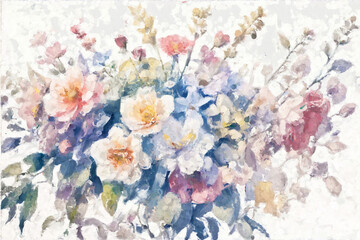 Obraz na płótnie Canvas Elegant beautiful abstract oil painting flowers