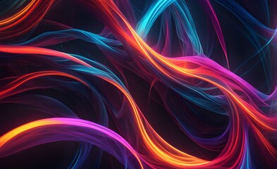 Wallpaper abstract background with multicolored wavy smoke, 3d rendering.