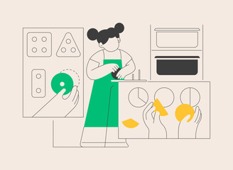 Montessori preschool abstract concept vector illustration.