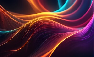 Obraz premium Wallpaper abstract background with multicolored wavy smoke, 3d rendering.