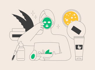 Organic cosmetics abstract concept vector illustration.