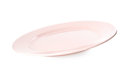 Clean light pink plate isolated on white