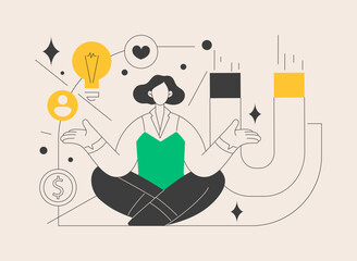 Law of attraction abstract concept vector illustration.