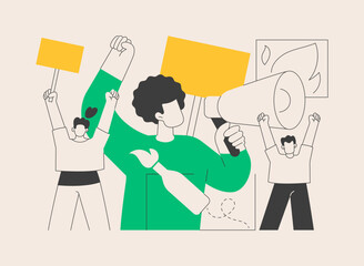 Mass protest abstract concept vector illustration.