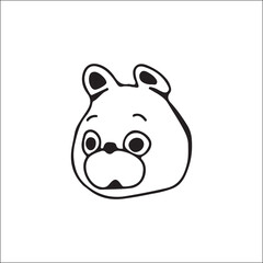bear head doodle illustration vector