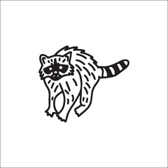 vector illustration of slow loris doodle