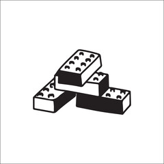 vector illustration of pile of lego