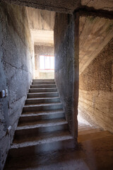 Fototapeta na wymiar Corridor with stairs without decoration