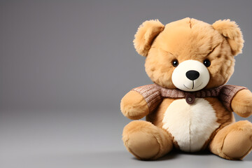 Obraz premium Brown cuteness: isolated plush teddy bear generative ai