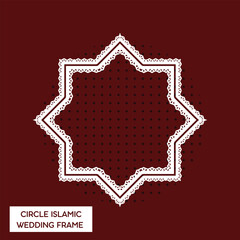 Luxury circle islamic wedding frame mandala invitation 03