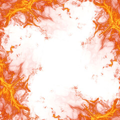 realistic flames of fire border isolated on transparent background