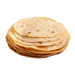 Freshly made tortilla isolated on transparent background