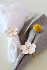 Napkins and Flowers