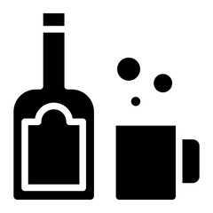 drink, alcohol, vector, icon, wine, glass, symbol, bottle, beverage, cocktail, beer, bar, restaurant, line, champagne, pictogram, design, set, water, juice, isolated, cup, soda, martini, brandy, black