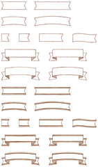 ボールペンで描いたリボンの形のフレーム