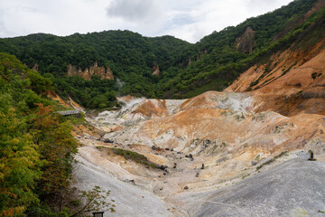 jigokudani hell valley in noboribetsu hokkaido japan
