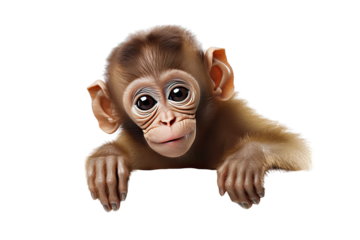 cute monkey on transparent background