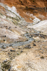 jigokudani hell valley in noboribetsu hokkaido japan