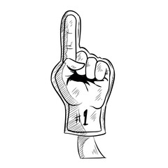 foam finger handdrawn illustration