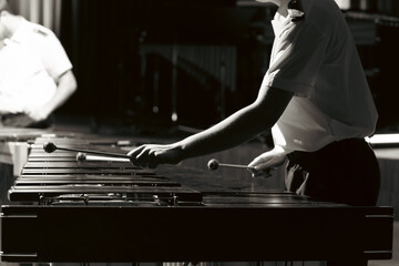 Percussionist in action