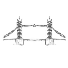 tower bridge london handdrawn illustration