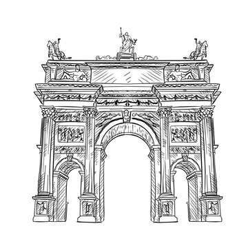 arch of constantine handdrawn illustration